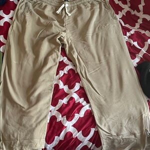 Boohoo Plus Tan Sweatpants flare w zipper at bottom